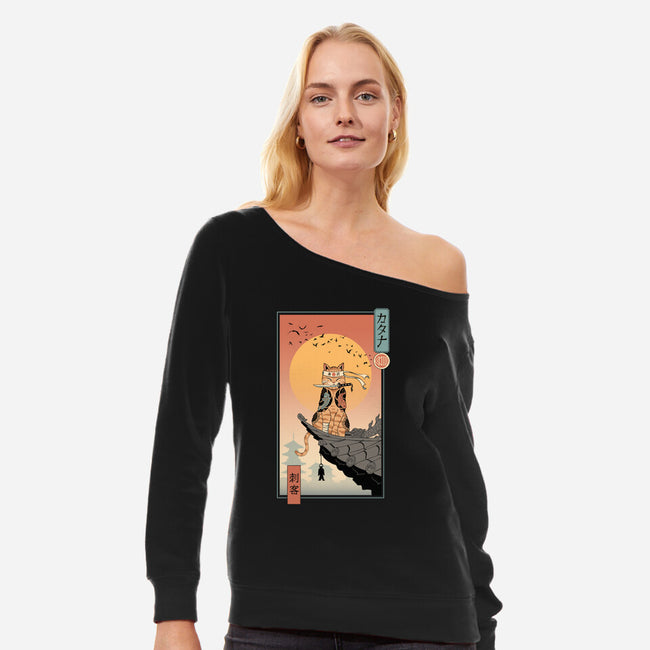 Catana Returns-womens off shoulder sweatshirt-vp021