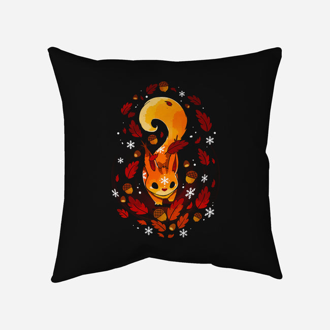 Squirrel Winter-none removable cover w insert throw pillow-Vallina84