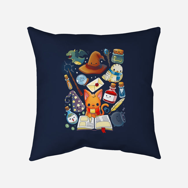 Kitten Wizard-none removable cover throw pillow-Vallina84