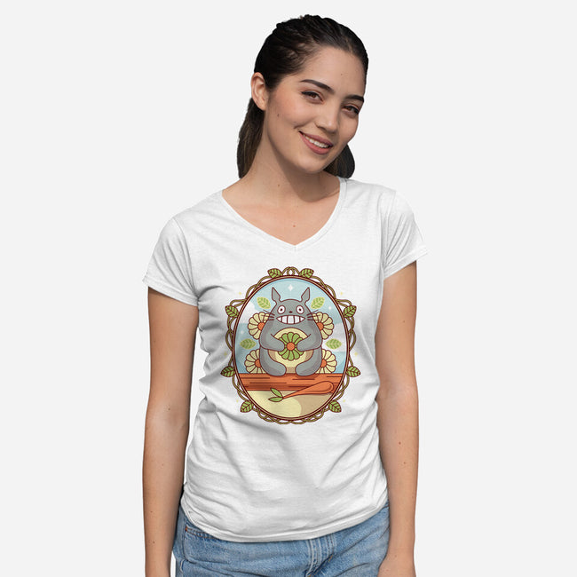 True Natural Friendship-womens v-neck tee-Logozaste