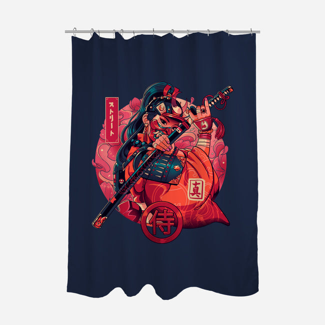 Sutorito Samurai-none polyester shower curtain-Bruno Mota