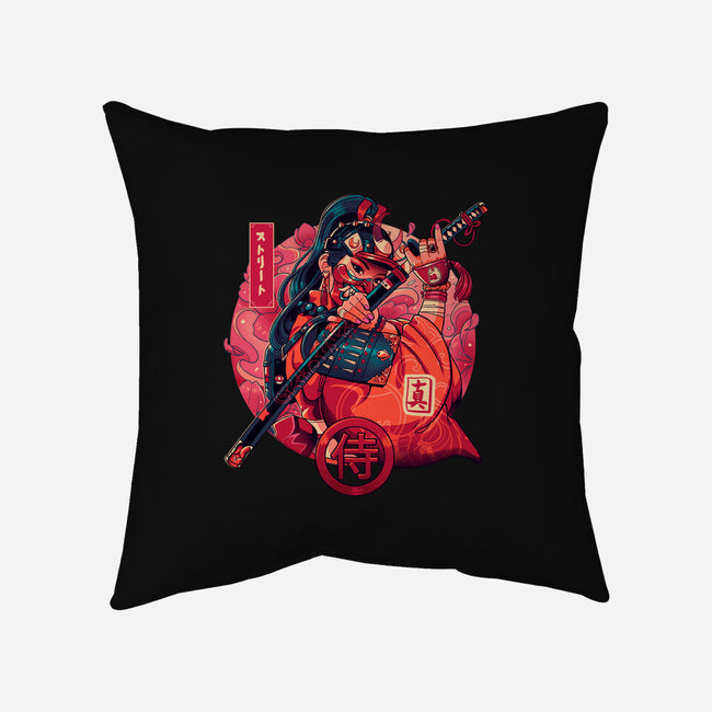 Sutorito Samurai-none removable cover throw pillow-Bruno Mota