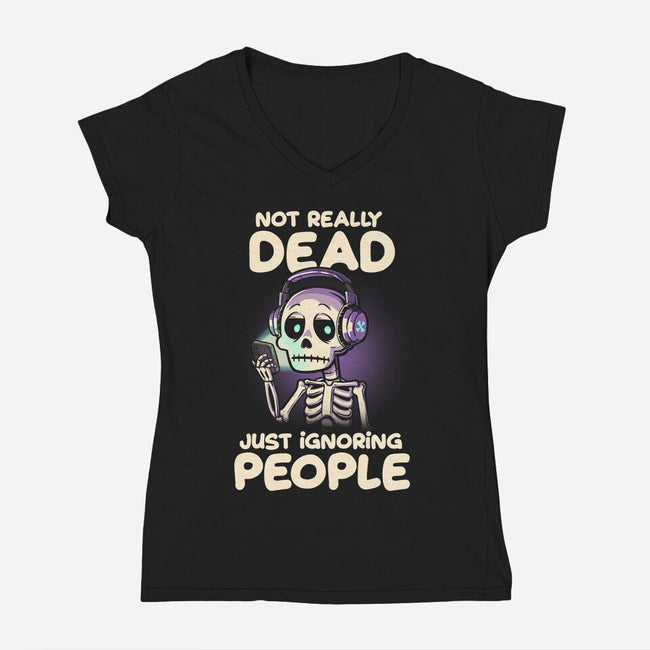 Not Really Dead-womens v-neck tee-koalastudio