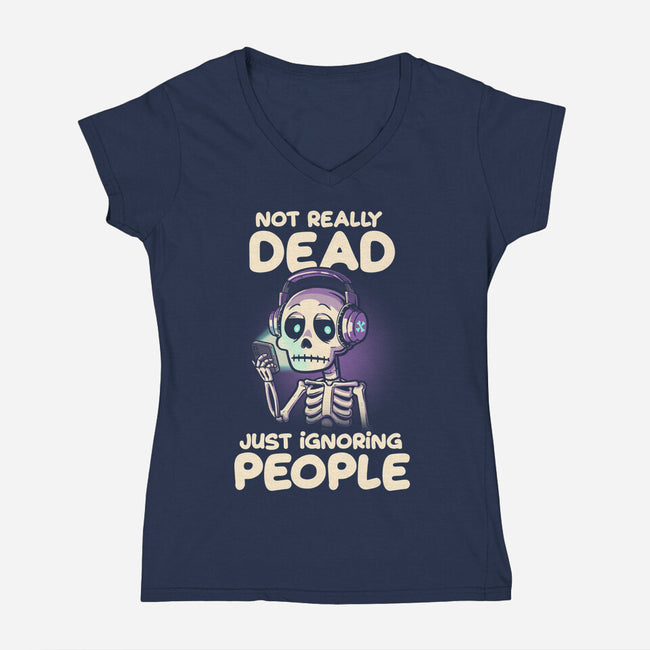 Not Really Dead-womens v-neck tee-koalastudio