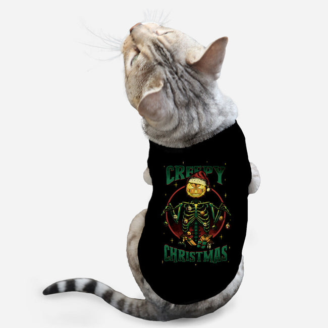 A Creepy Christmas-cat basic pet tank-Studio Mootant