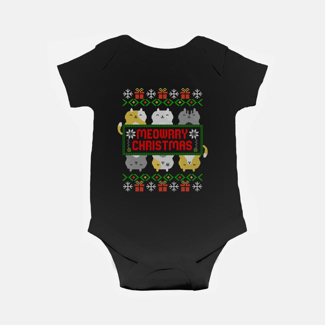 A Meowrry Christmas-baby basic onesie-NMdesign