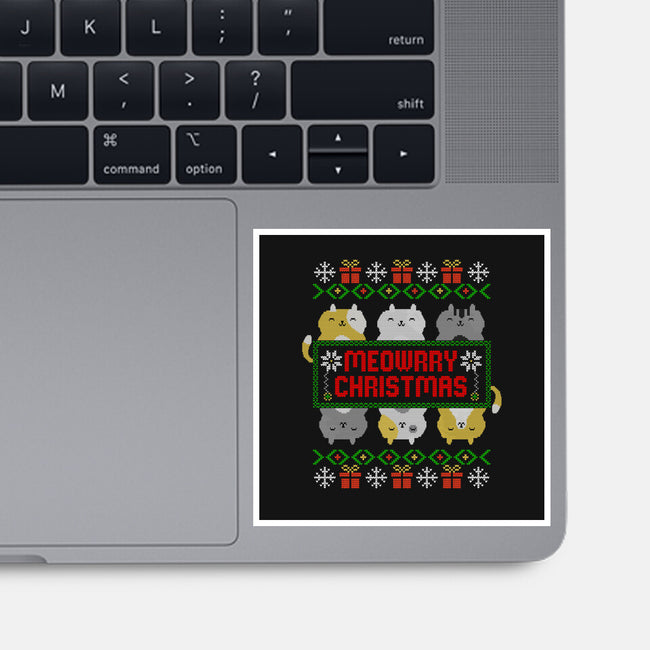 A Meowrry Christmas-none glossy sticker-NMdesign