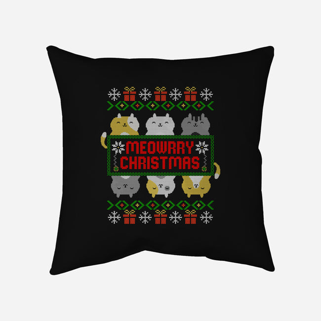 A Meowrry Christmas-none removable cover w insert throw pillow-NMdesign
