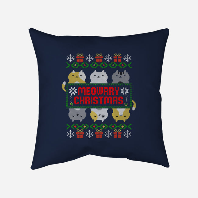 A Meowrry Christmas-none removable cover w insert throw pillow-NMdesign