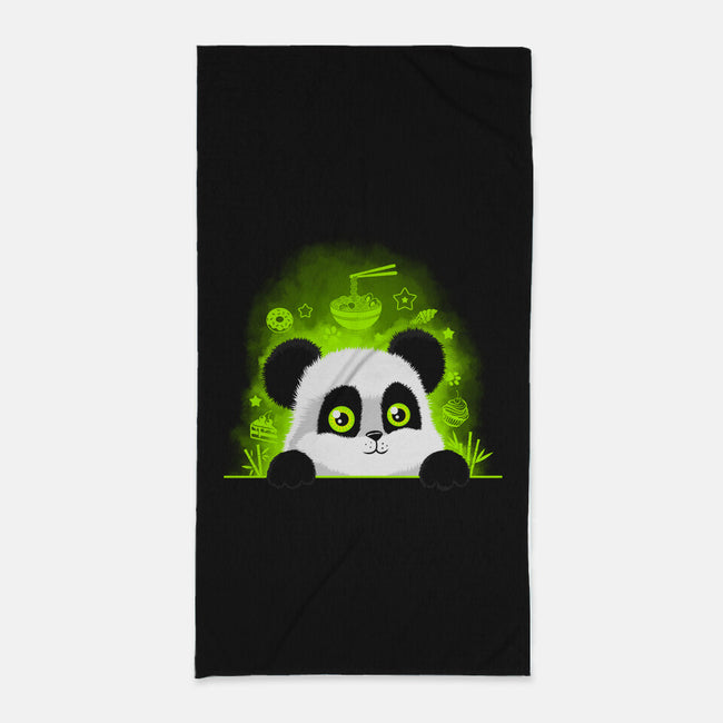 Inside A Panda Mind-none beach towel-erion_designs