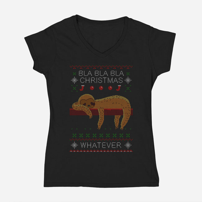 Bla Bla Bla Christmas-womens v-neck tee-erion_designs