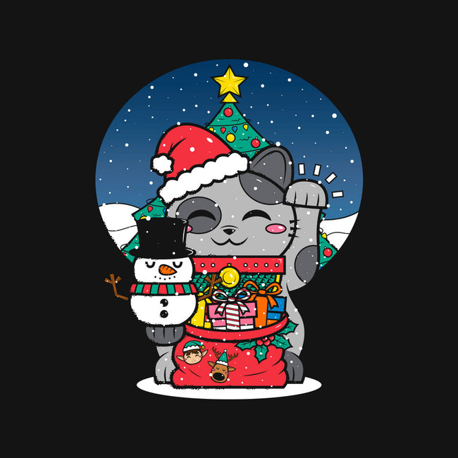 Lucky Christmas Cat-none stretched canvas-krisren28