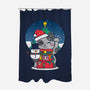 Lucky Christmas Cat-none polyester shower curtain-krisren28