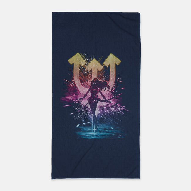 Neptune Storm-none beach towel-kharmazero