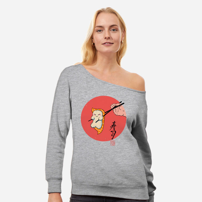 Happy Sushi-womens off shoulder sweatshirt-vp021