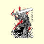 Lone Swordsman Sumi-e-none adjustable tote bag-DrMonekers