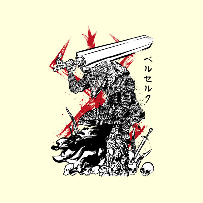 Lone Swordsman Sumi-e-none glossy sticker-DrMonekers