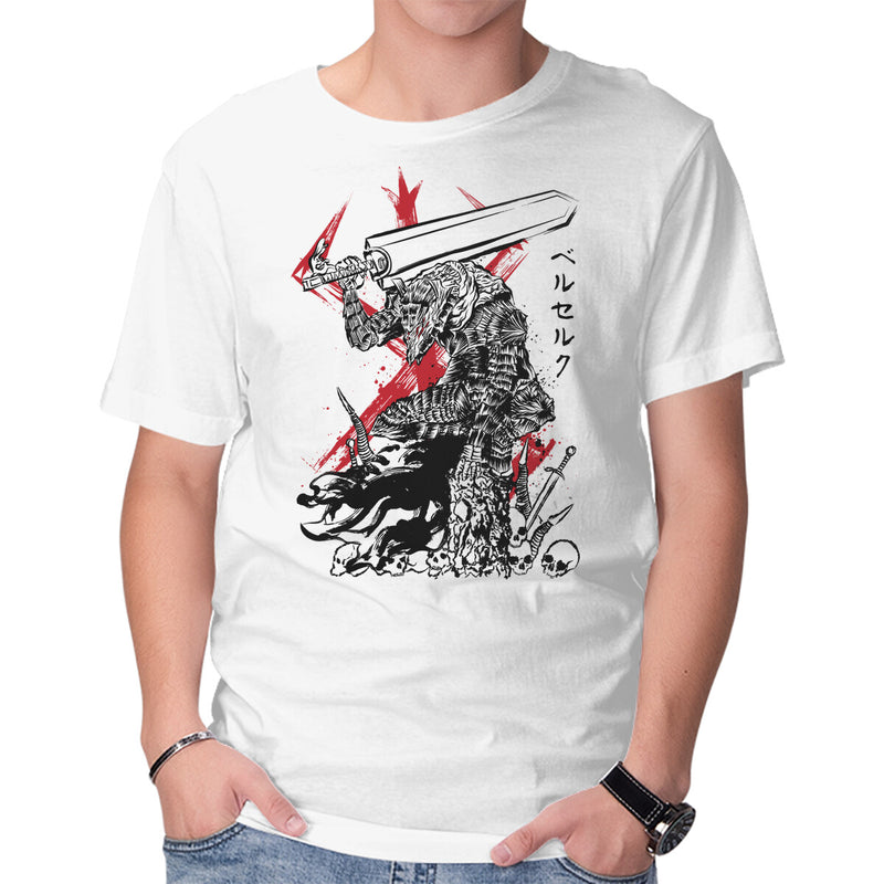 Lone Swordsman Sumi-e-mens basic tee-DrMonekers by TeeFury