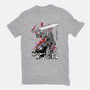 Lone Swordsman Sumi-e-womens fitted tee-DrMonekers