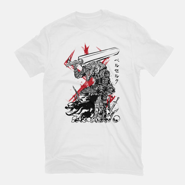Lone Swordsman Sumi-e-mens heavyweight tee-DrMonekers