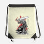 Lone Swordsman Sumi-e-none drawstring bag-DrMonekers