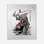 Lone Swordsman Sumi-e-none fleece blanket-DrMonekers