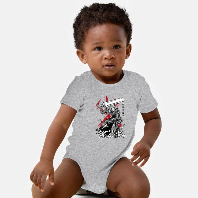 Lone Swordsman Sumi-e-baby basic onesie-DrMonekers