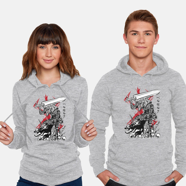 Lone Swordsman Sumi-e-unisex pullover sweatshirt-DrMonekers
