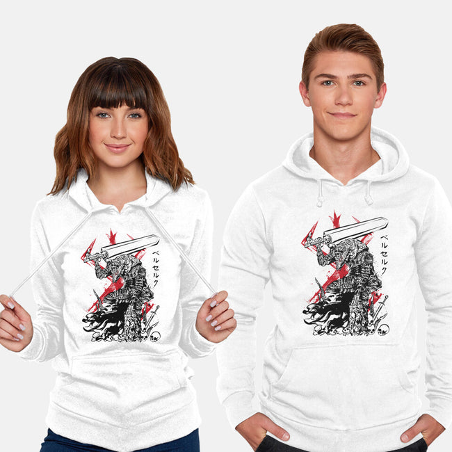 Lone Swordsman Sumi-e-unisex pullover sweatshirt-DrMonekers
