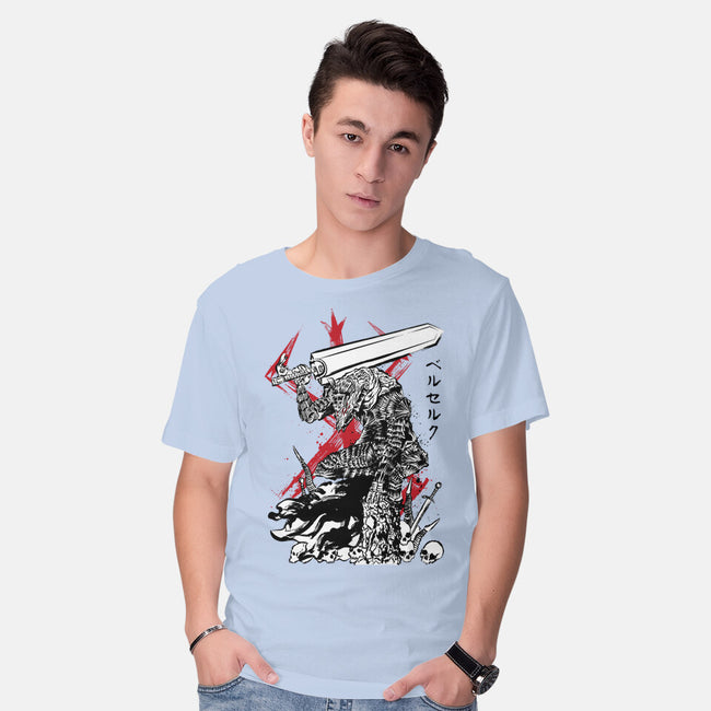 Lone Swordsman Sumi-e-mens basic tee-DrMonekers