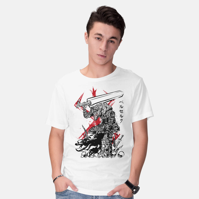 Lone Swordsman Sumi-e-mens basic tee-DrMonekers