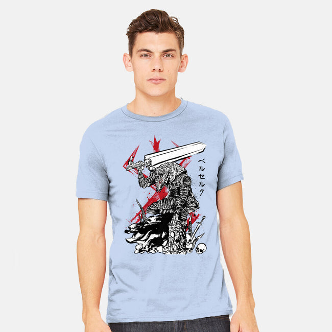 Lone Swordsman Sumi-e-mens heavyweight tee-DrMonekers