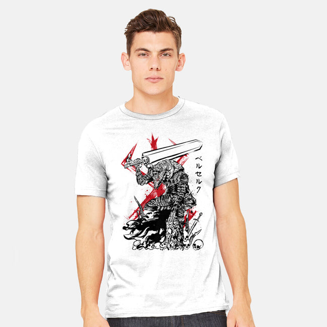 Lone Swordsman Sumi-e-mens heavyweight tee-DrMonekers