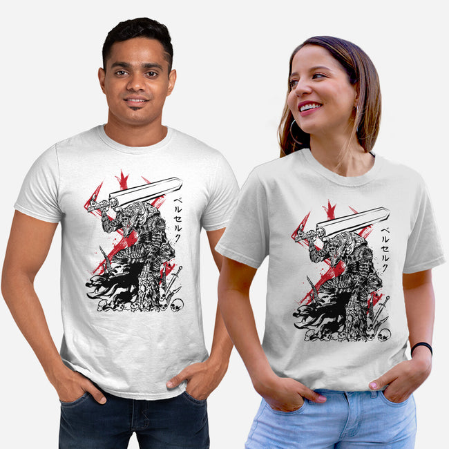 Lone Swordsman Sumi-e-unisex basic tee-DrMonekers