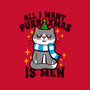 All I Want Purr Xmas-none removable cover w insert throw pillow-Boggs Nicolas