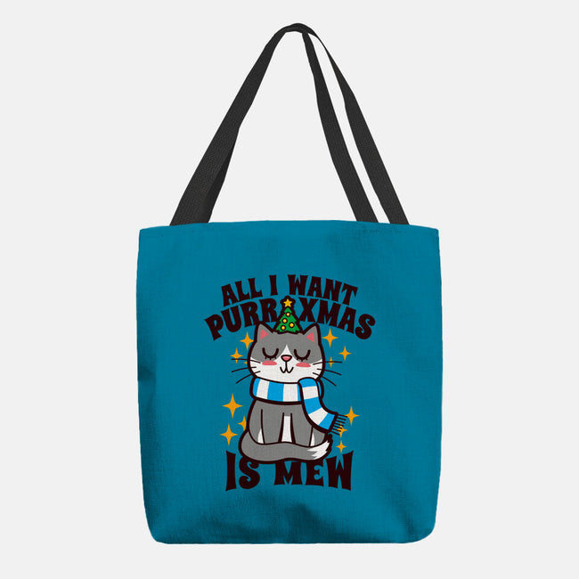 All I Want Purr Xmas-none basic tote bag-Boggs Nicolas