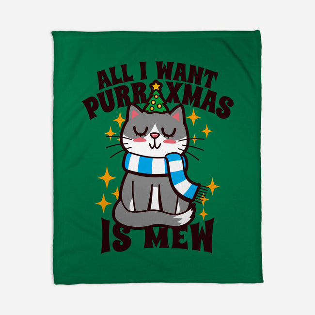 All I Want Purr Xmas-none fleece blanket-Boggs Nicolas