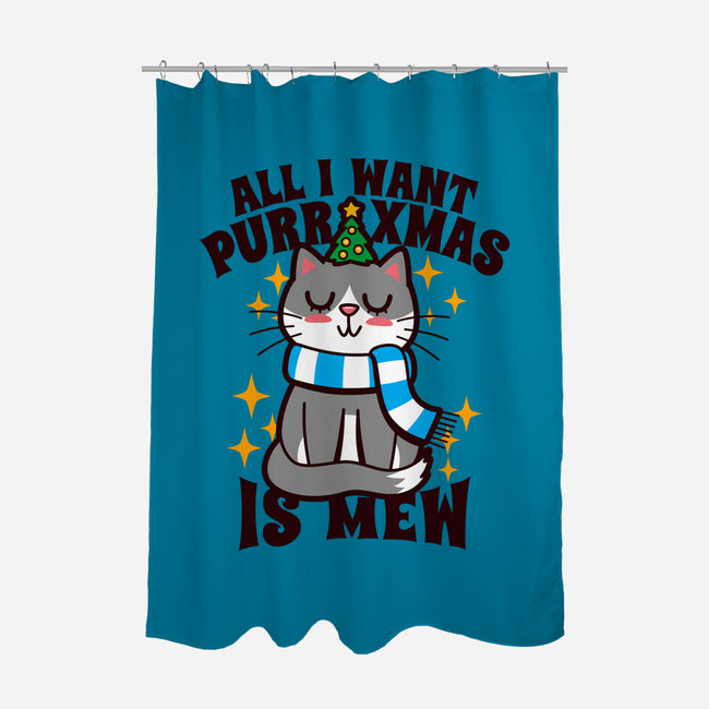 All I Want Purr Xmas-none polyester shower curtain-Boggs Nicolas