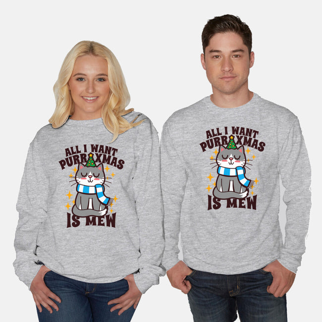 All I Want Purr Xmas-unisex crew neck sweatshirt-Boggs Nicolas