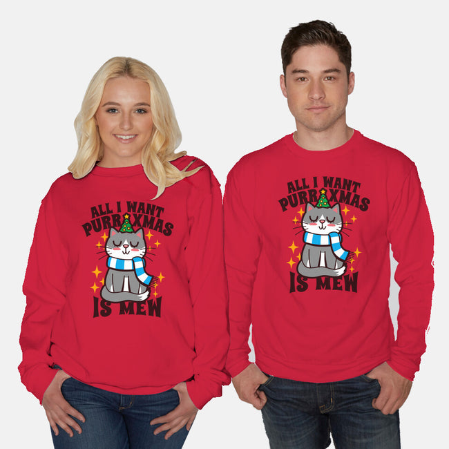 All I Want Purr Xmas-unisex crew neck sweatshirt-Boggs Nicolas