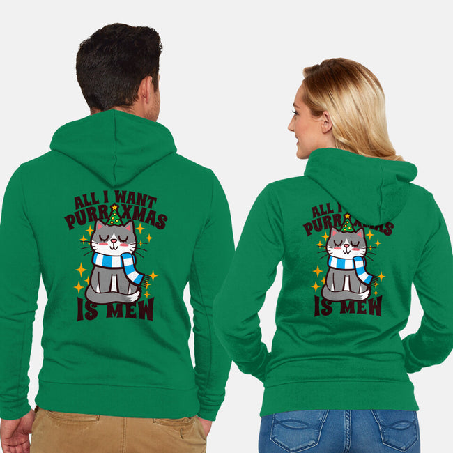 All I Want Purr Xmas-unisex zip-up sweatshirt-Boggs Nicolas