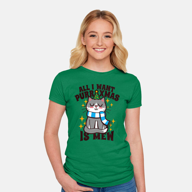 All I Want Purr Xmas-womens fitted tee-Boggs Nicolas