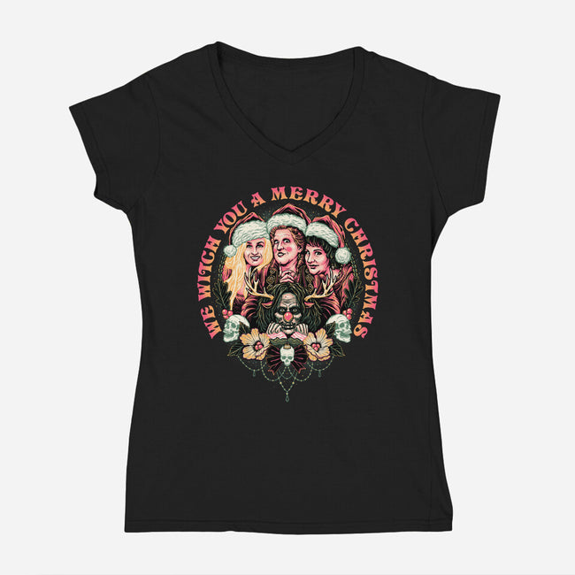 Christmas Witches-womens v-neck tee-momma_gorilla