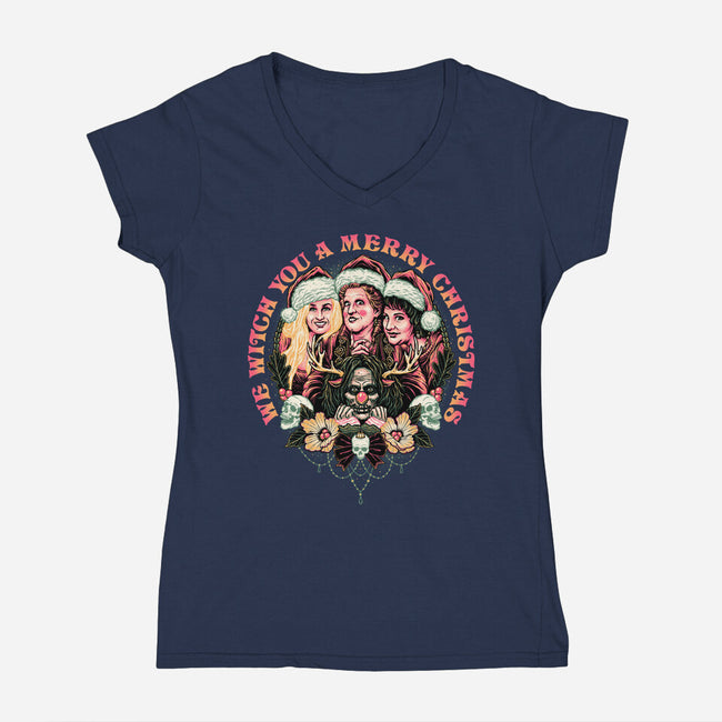 Christmas Witches-womens v-neck tee-momma_gorilla