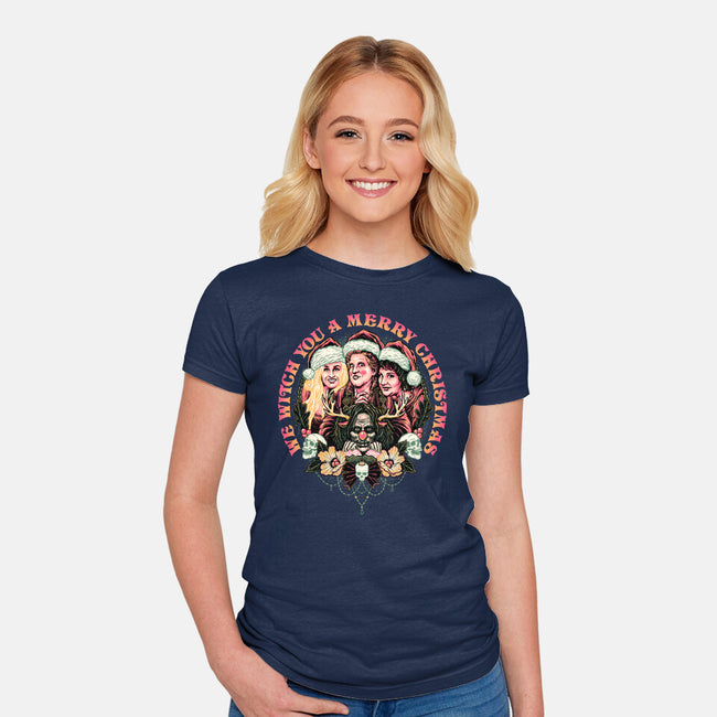 Christmas Witches-womens fitted tee-momma_gorilla