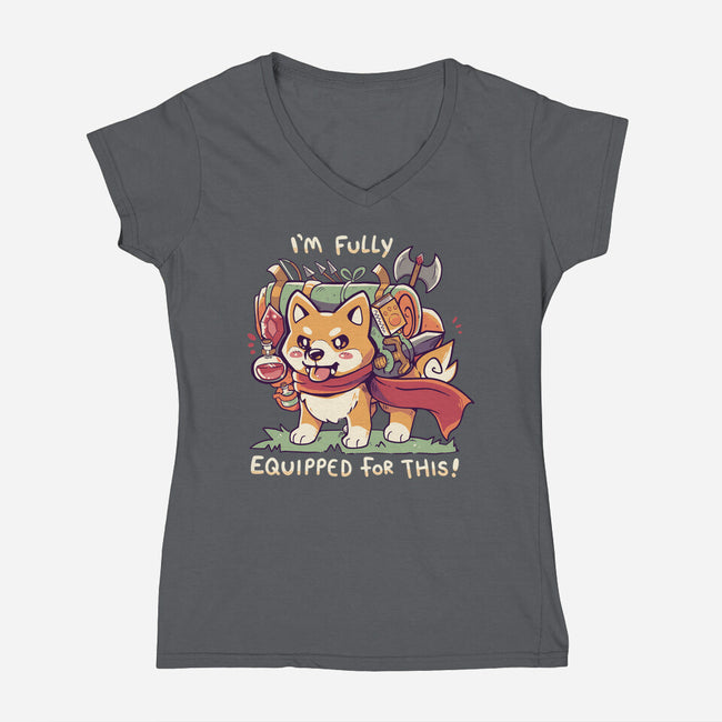Fully Equipped For This-womens v-neck tee-TechraNova