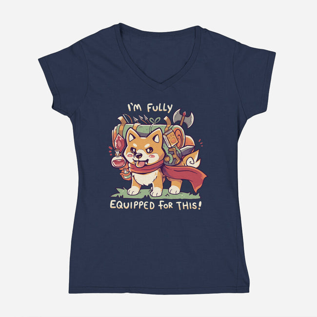 Fully Equipped For This-womens v-neck tee-TechraNova