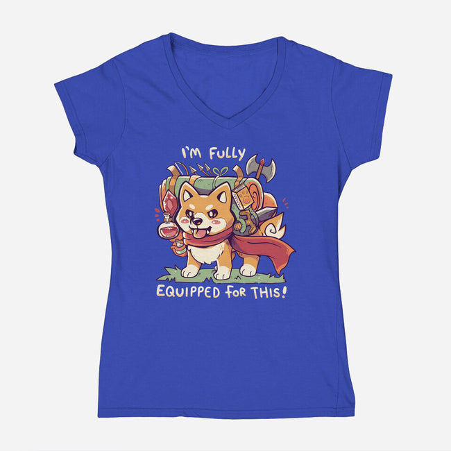 Fully Equipped For This-womens v-neck tee-TechraNova