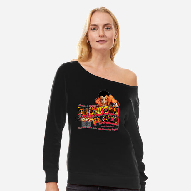 Welcome To The Party-womens off shoulder sweatshirt-goodidearyan