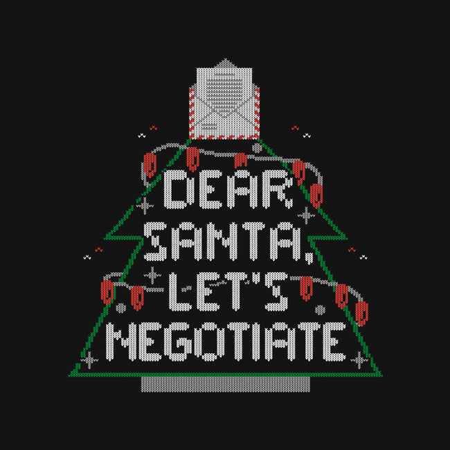 Dear Santa Let's Negotiate-womens fitted tee-eduely
